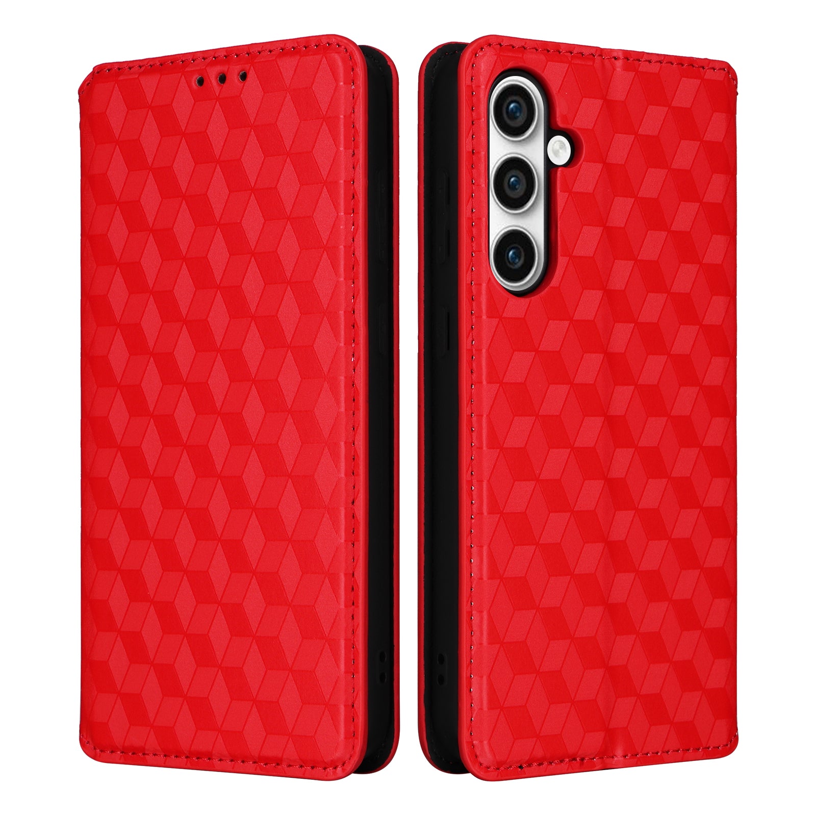 For Samsung Galaxy S23 FE PU Leather Wallet Phone Case Rhombus Imprinted Stand Flip Phone Cover For Samsung Galaxy S23 FE PU Leather Wallet Phone Case Rhombus Imprinted Stand Flip Phone Cover